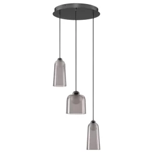 Nova Luce Kouřově šedé závěsné LED světlo Dione 35 cm