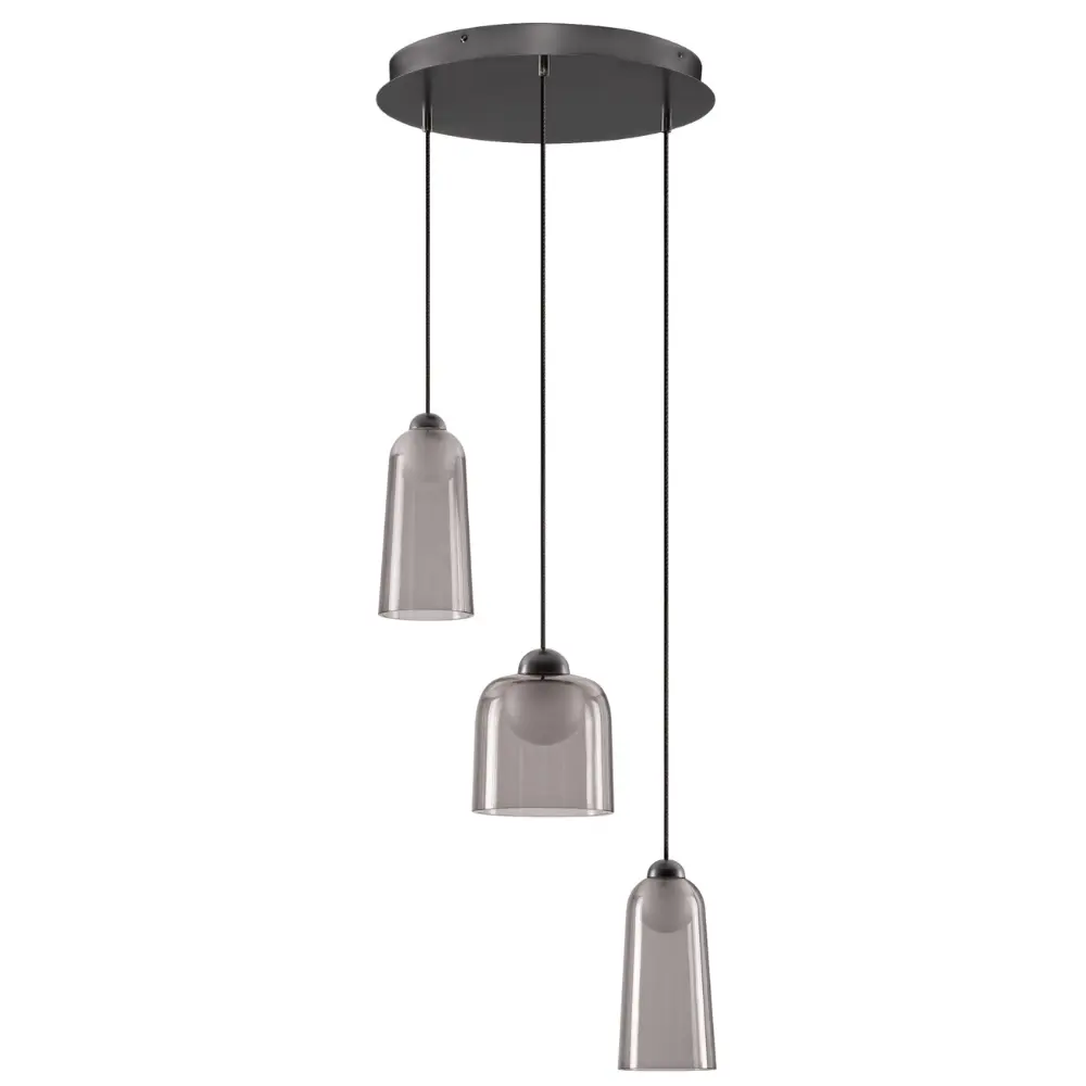Nova Luce Kouřově šedé závěsné LED světlo Dione 35 cm