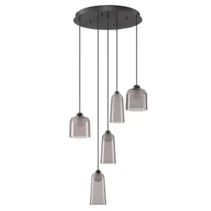 Nova Luce Kouřově šedé závěsné LED světlo Dione 45 cm