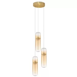 Nova Luce Zlaté skleněné závěsné LED světlo Norma 25 cm
