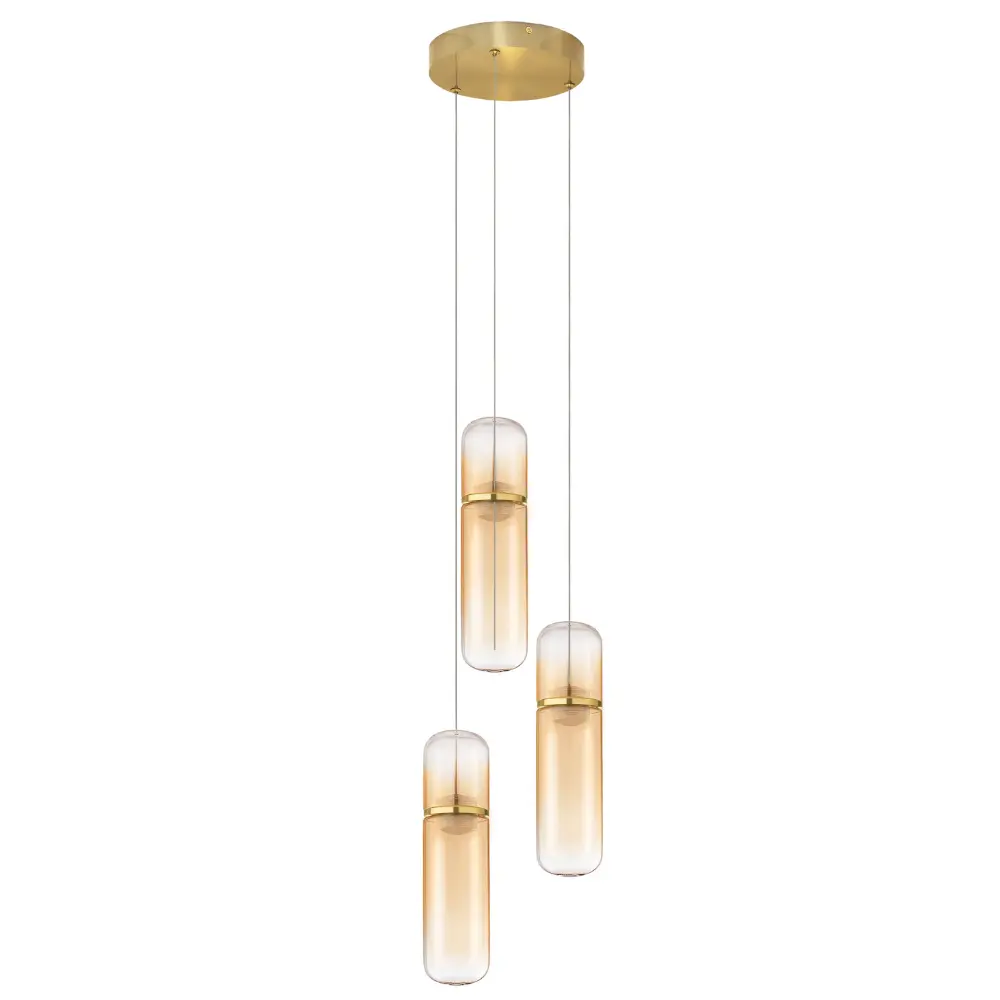 Nova Luce Zlaté skleněné závěsné LED světlo Norma 25 cm