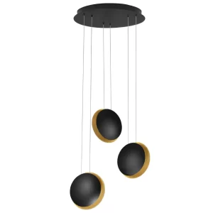 Nova Luce Černo-zlaté kovové závěsné LED světlo Shell 48 cm