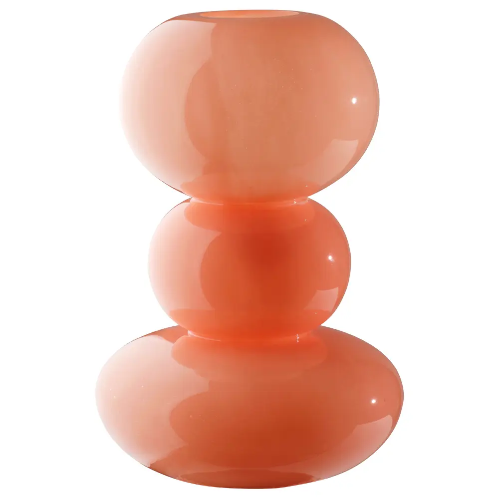 Jotex Růžová skleněná váza TOWER 30 cm