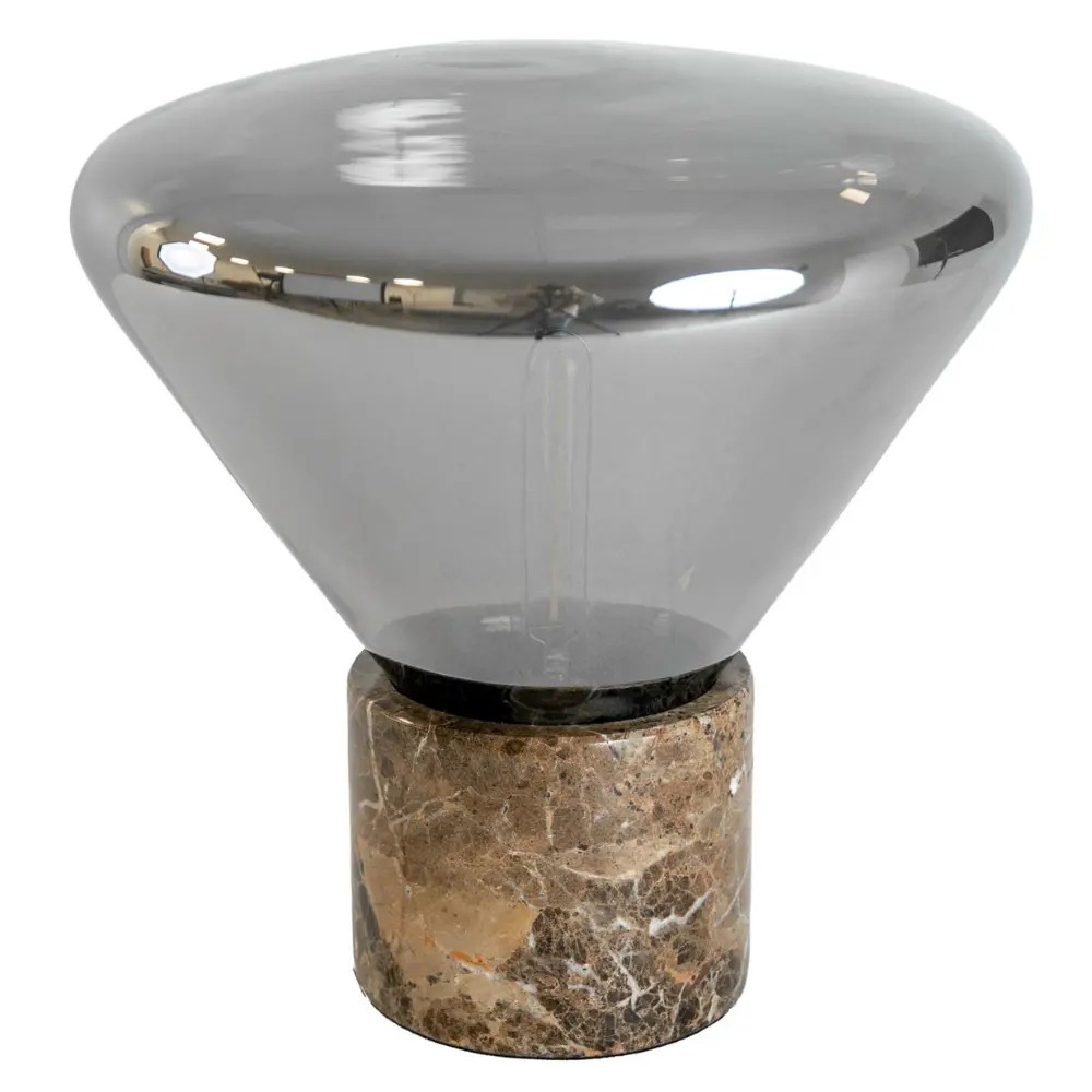 Angel Cerdá Kouřově šedá skleněná stolní lampa No. 8115