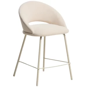 Kave Home Béžová čalouněná barová židle Bonali 65 cm