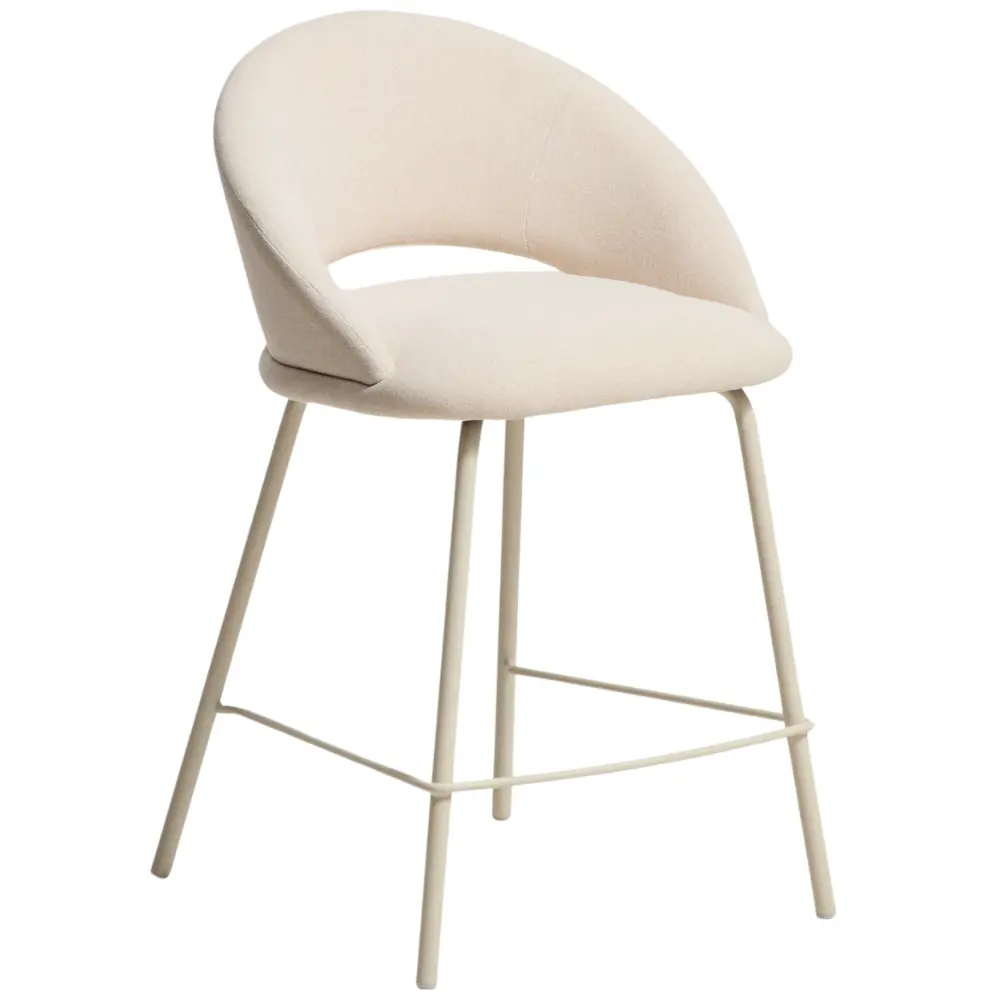 Kave Home Béžová čalouněná barová židle Bonali 65 cm