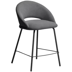 Kave Home Šedá čalouněná barová židle Bonali 65 cm