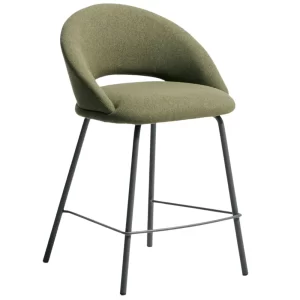 Zelená čalouněná barová židle Kave Home Bonali 65 cm