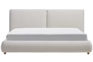 Kave Home Béžovošedá dvoulůžková postel Elerio 180 x 200 cm