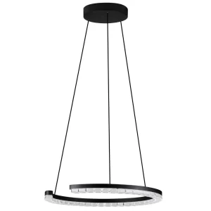 Nova Luce Černé kovové závěsné LED světlo Gleamy 46 cm
