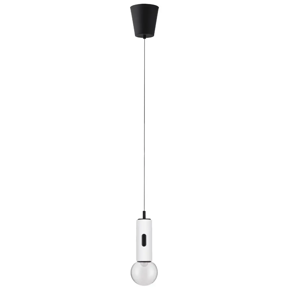 Nova Luce Bílé kovové závěsné LED světlo Chronos 12 cm