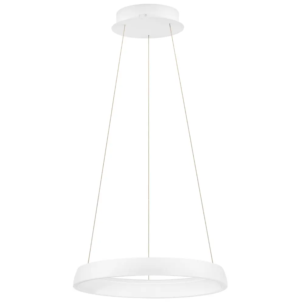 Nova Luce Bílé kovové závěsné LED světlo Ovia 45 cm
