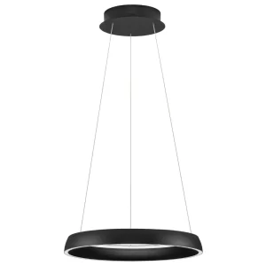 Nova Luce Černé kovové závěsné LED světlo Ovia 45 cm