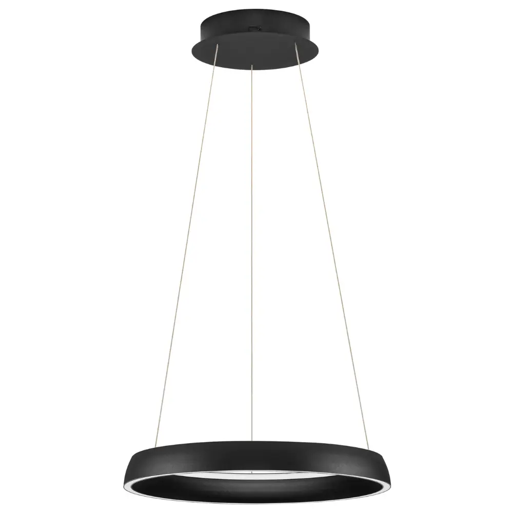 Nova Luce Černé kovové závěsné LED světlo Ovia 45 cm