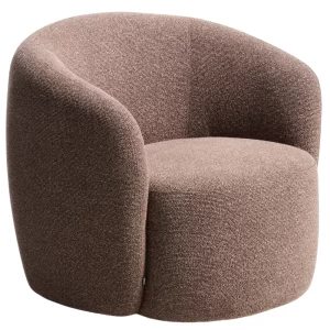 Kave Home Hnědé otočné bouclé křeslo Odenia