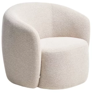 Kave Home Béžové otočné bouclé křeslo Odenia