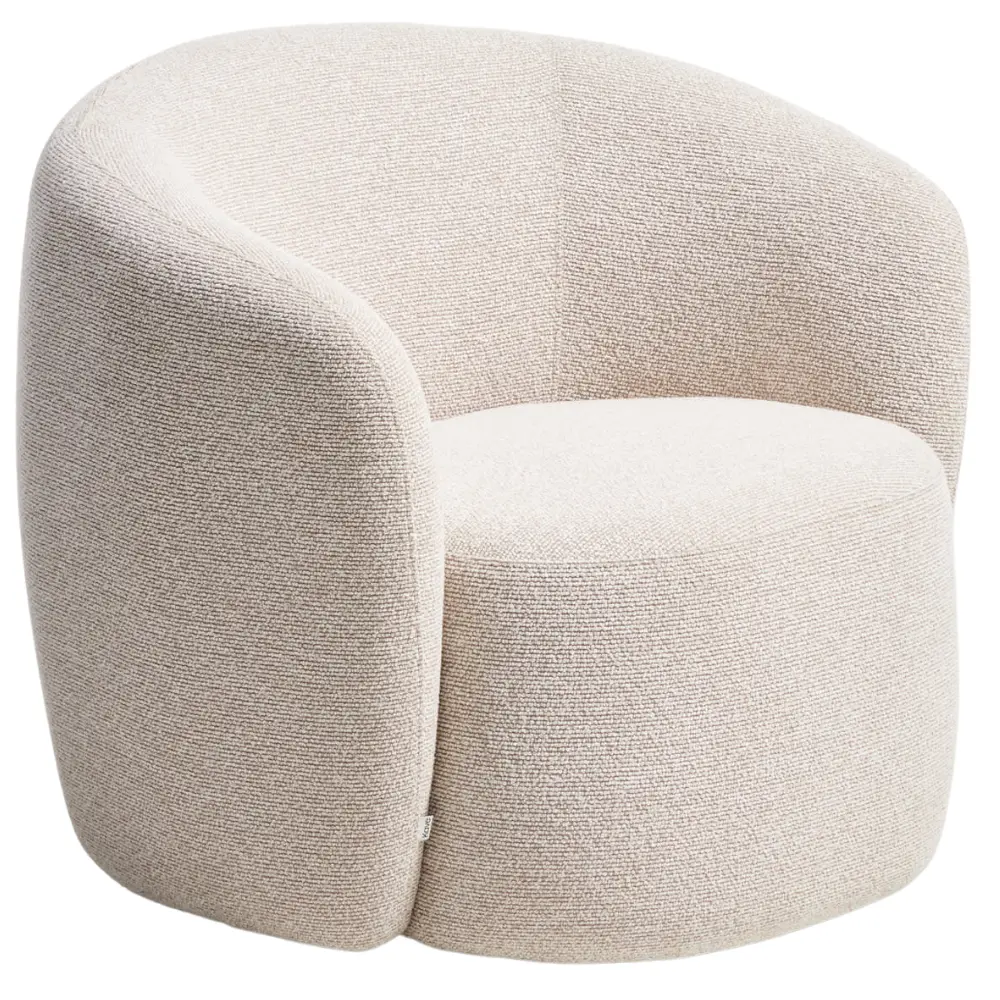 Kave Home Béžové otočné bouclé křeslo Odenia
