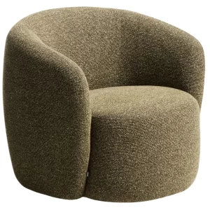 Kave Home Zelené otočné bouclé křeslo Odenia