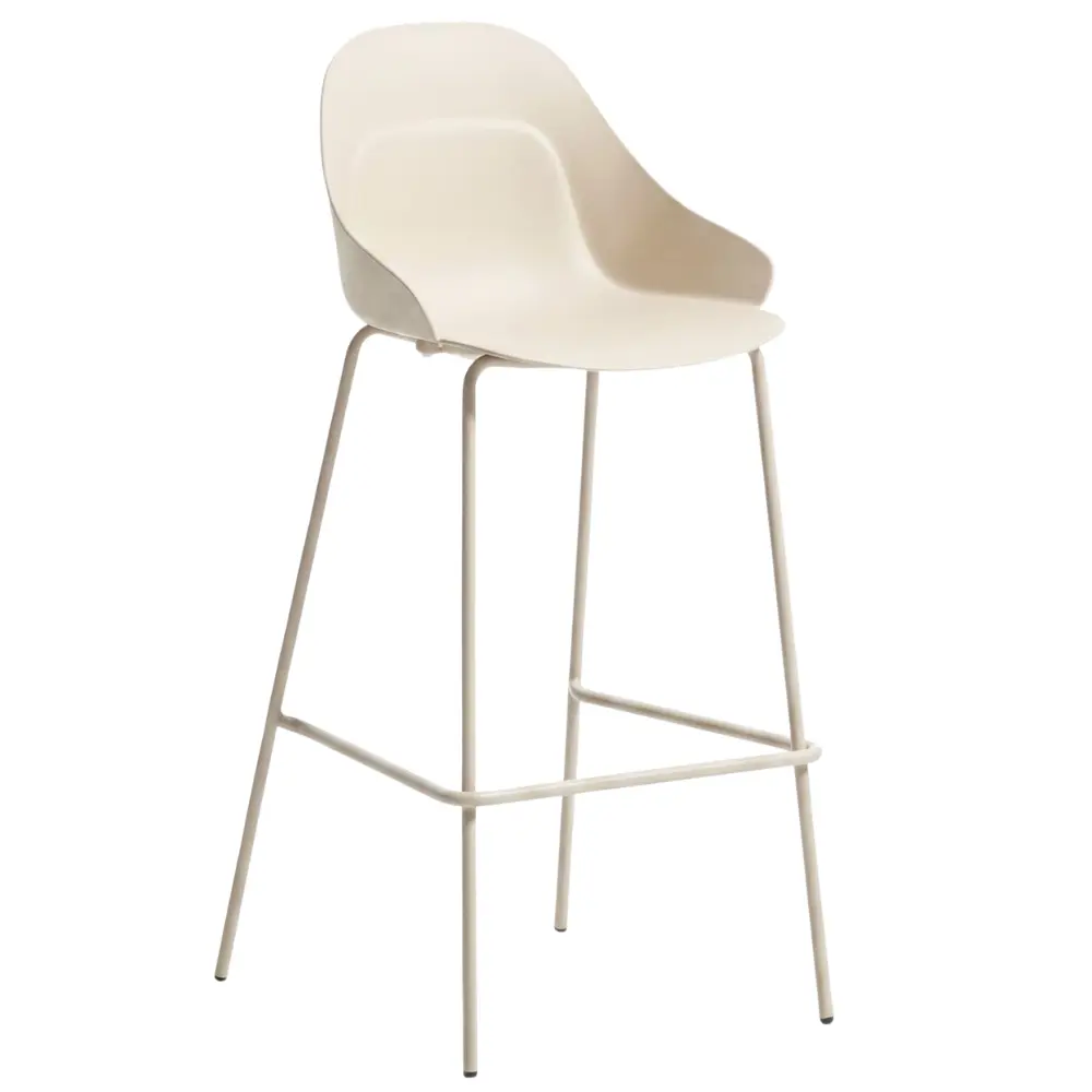 Kave Home Béžová plastová barová židle Sanile 74 cm