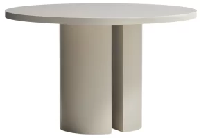 Lakovaný jídelní stůl Kave Home Nealy Ø120 cm - odstín ecru