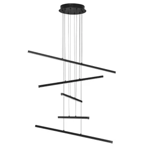 Nova Luce Černé kovové závěsné LED světlo Gratta 81 cm