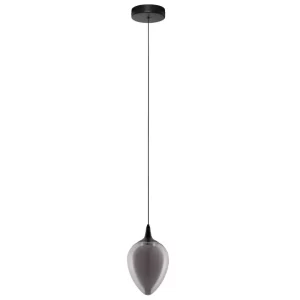 Nova Luce Kouřově šedé skleněné závěsné LED světlo Nali 14 cm