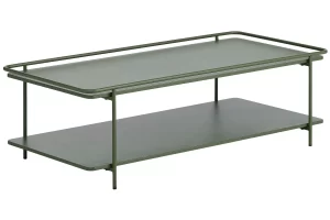Unique Furniture Olivově zelený kovový konferenční stolek Yuba 110 x 55 cm