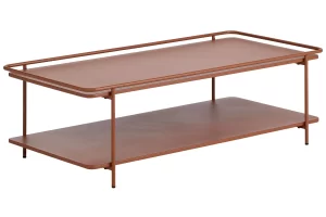 Unique Furniture Terakotově oranžový kovový konferenční stolek Yuba 110 x 55 cm