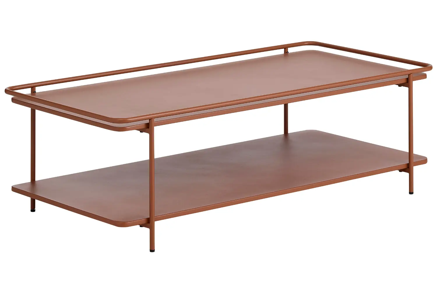 Unique Furniture Terakotově oranžový kovový konferenční stolek Yuba 110 x 55 cm