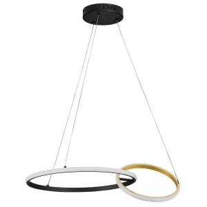 Nova Luce Černo-zlaté kovové závěsné LED světlo Imar 63 cm