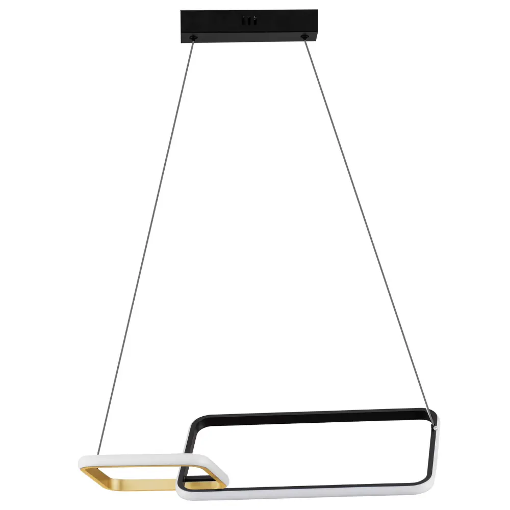 Nova Luce Černo-zlaté kovové závěsné LED světlo Imar 54 cm