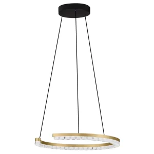 Nova Luce Zlaté kovové závěsné LED světlo Gleamy 46 cm