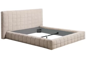 Kave Home Béžová dvoulůžková postel Luiana 180 x 200 cm s odnímatelným potahem