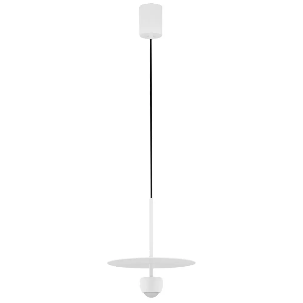 Nova Luce Bílé kovové závěsné LED světlo Edem 30 cm