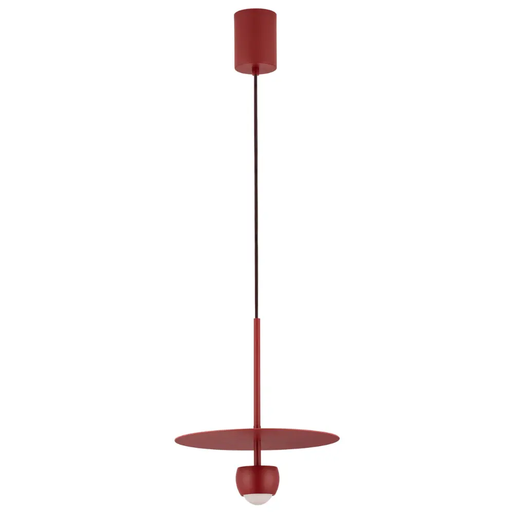 Nova Luce Červené kovové závěsné LED světlo Edem 30 cm