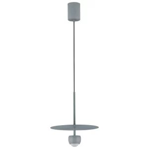 Nova Luce Modrošedé kovové závěsné LED světlo Edem 30 cm