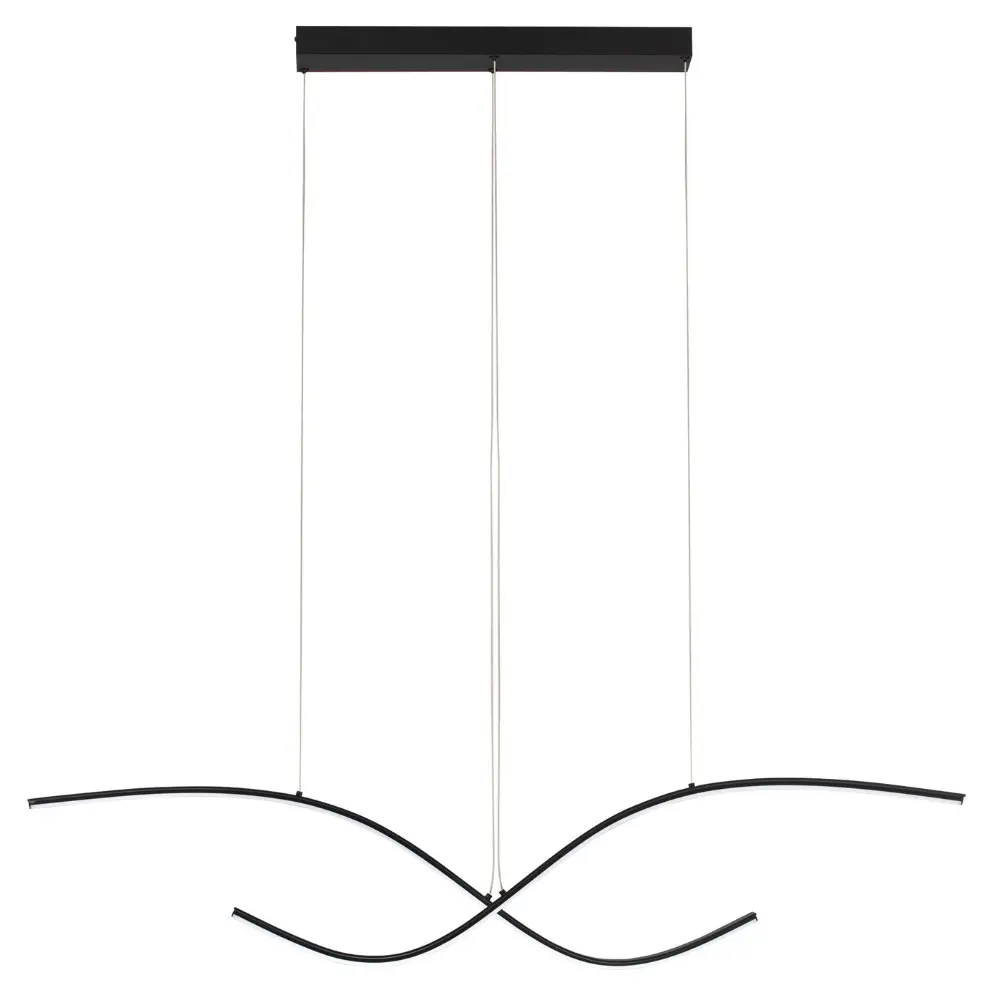 Nova Luce Černé kovové závěsné LED světlo Brio 115 cm