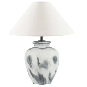 Nova Luce Béžovošedá keramická stolní lampa Lupe