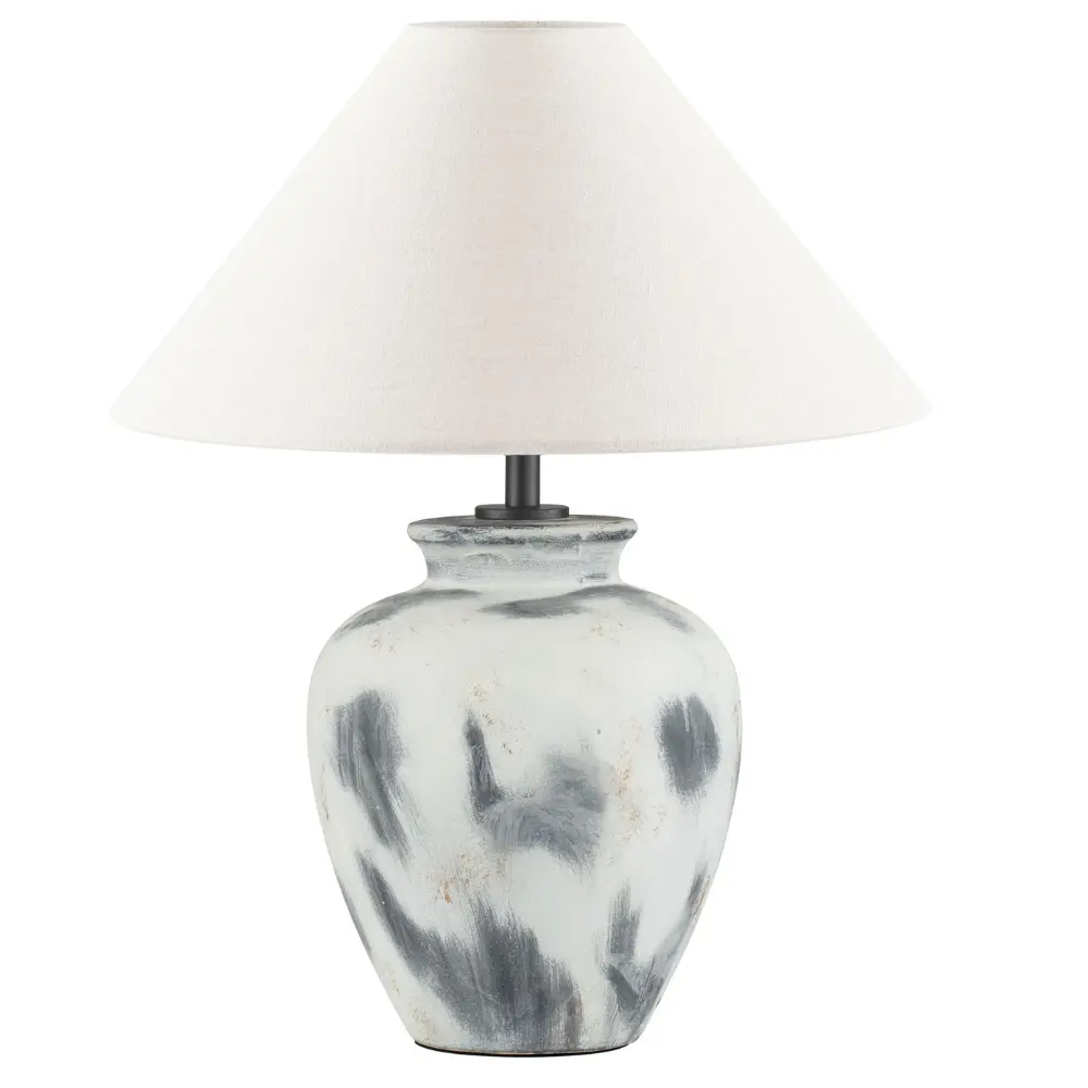 Nova Luce Béžovošedá keramická stolní lampa Lupe