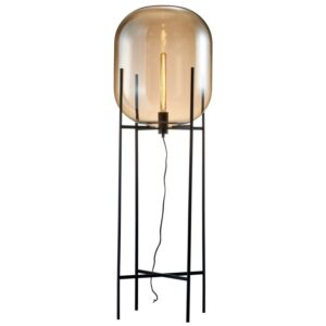 Miotto Jantarová skleněná stojací lampa Osolia 132 cm