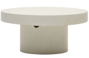 Kave Home Bílý cementový zahradní stolek Aiguablava 90 cm