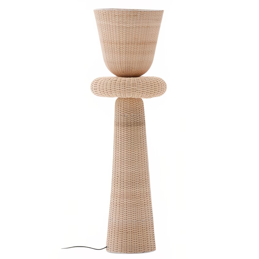Kave Home Ratanová stojací lampa Neuda 140 cm