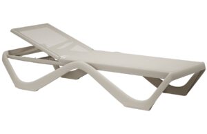 VONDOM Béžové plastové zahradní lehátko LOVE