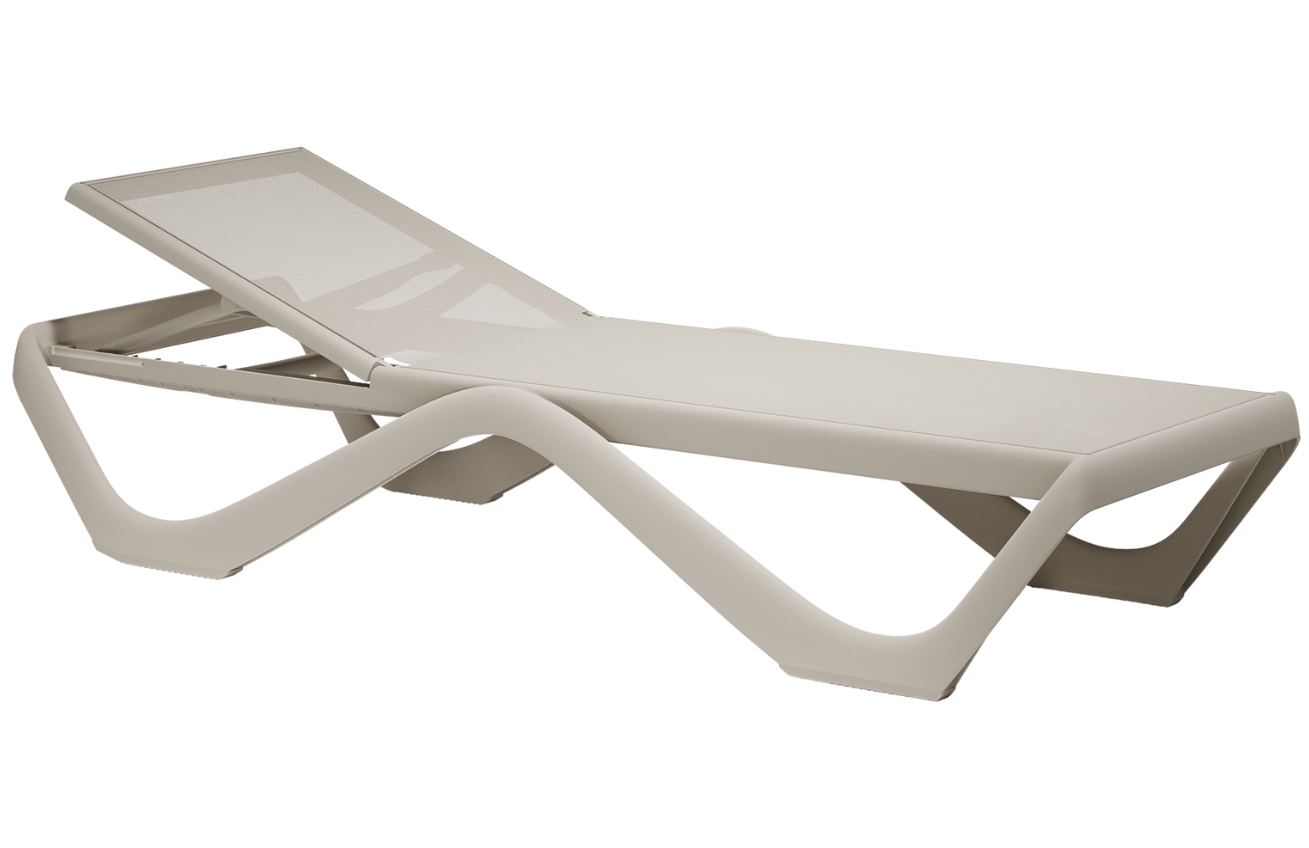 VONDOM Béžové plastové zahradní lehátko LOVE