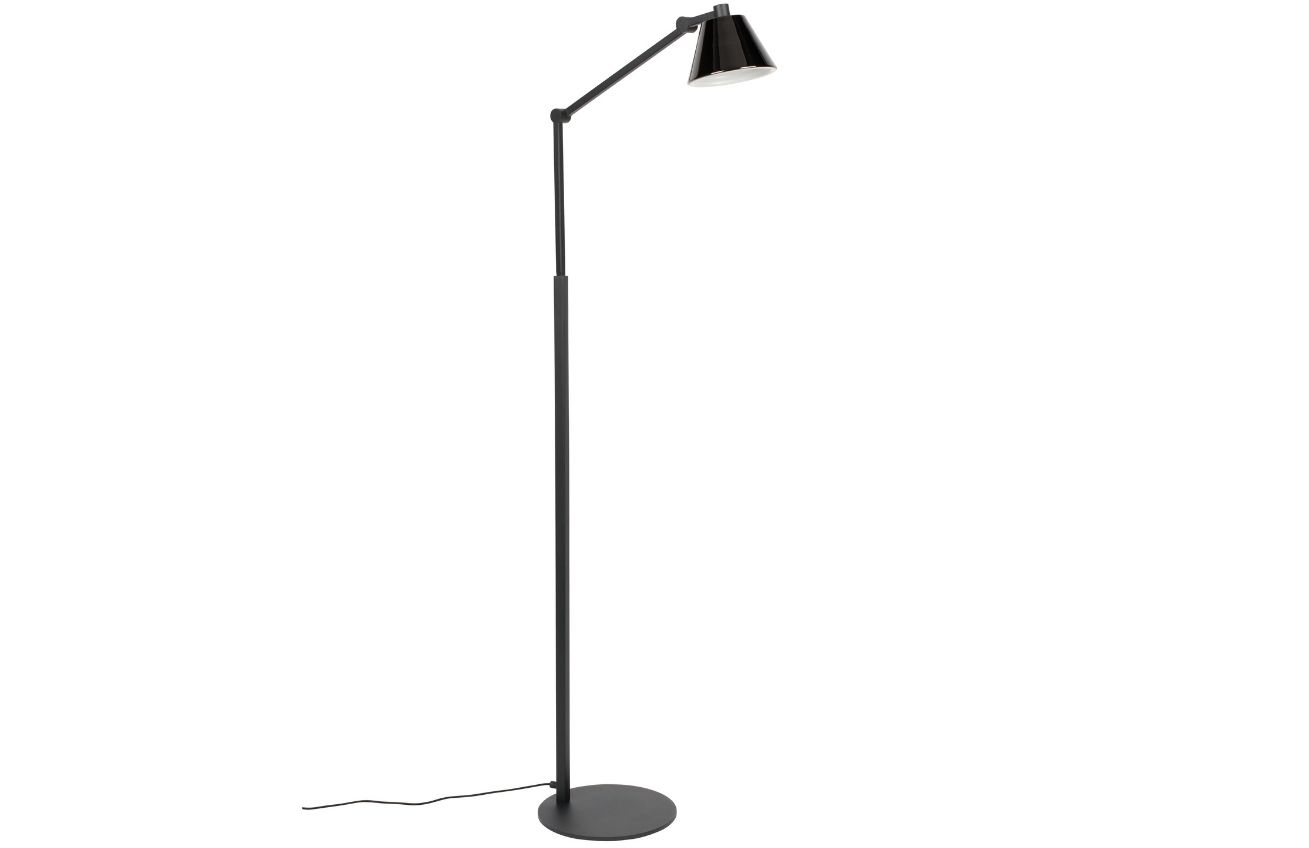 Zuiver Černá kovová stojací lampa LUB