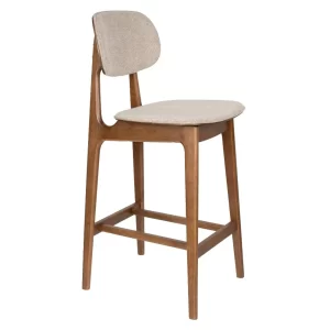 Dutchbone Béžová barová židle MARAIS 69 cm s čalouněným opěradlem