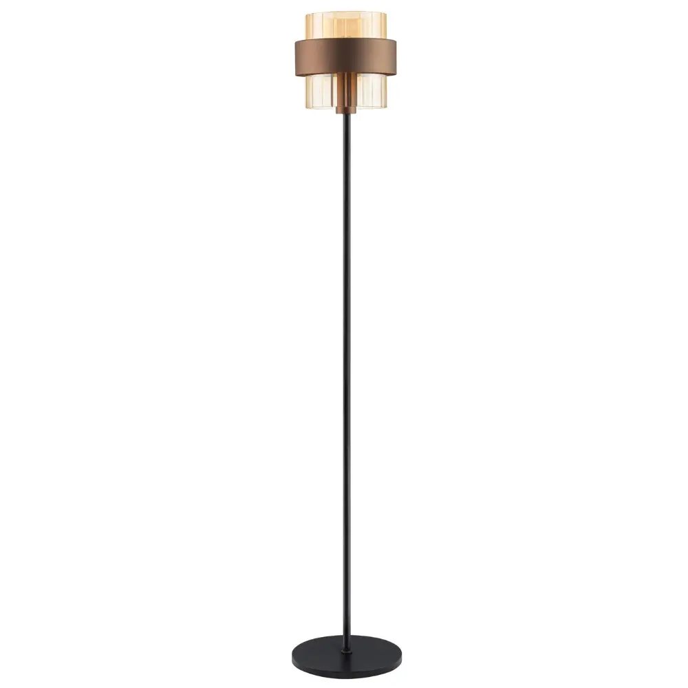 Nova Luce Hnědá skleněná stojací lampa Serena 163 cm