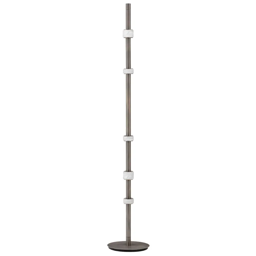 Nova Luce Tmavě šedá kovová stojací LED lampa Marlow 170 cm