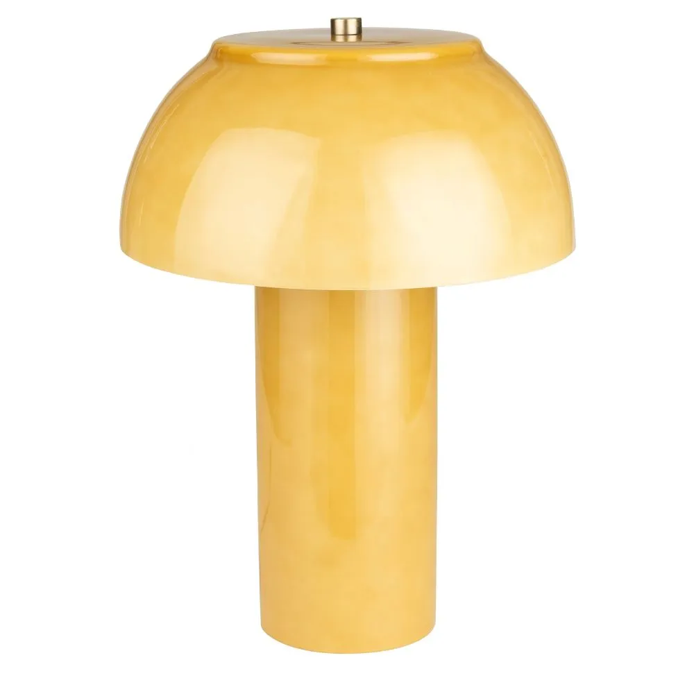 Dutchbone Žlutá kovová stolní lampa MORVAN 42 cm
